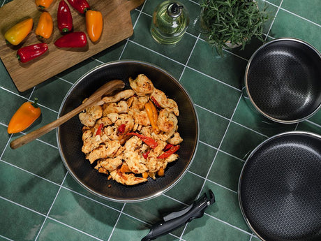 2-PC WOK+SAUTE SET WITH DETACHABLE HANDLE - 2