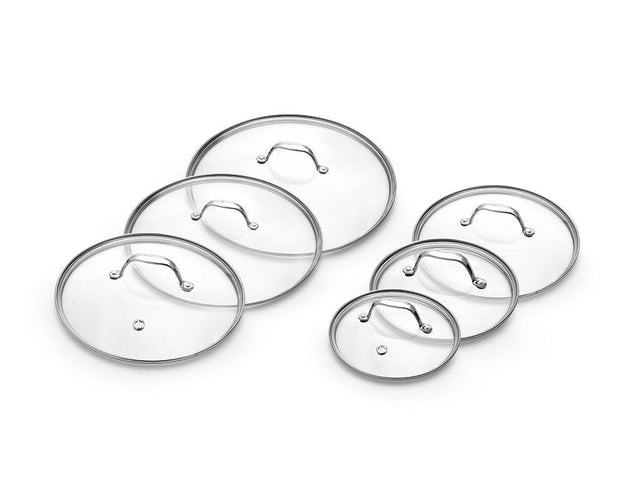 GLASS LID SET 18/20/24/26/28/30 CM – 6 PIECES - 1