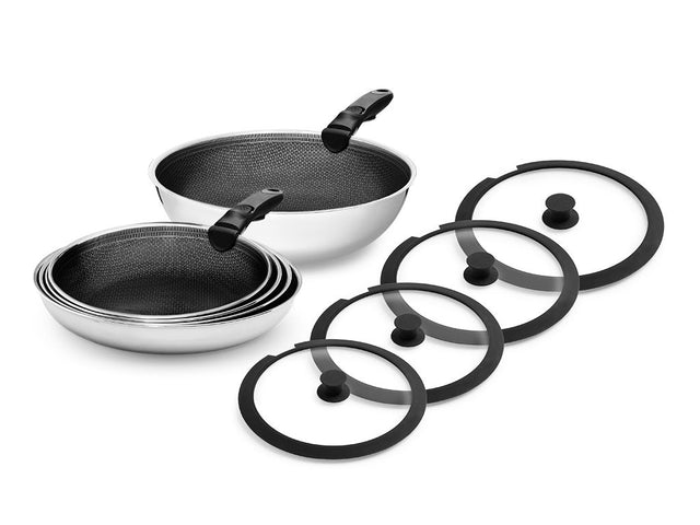 MIXED FRYING PAN WITH DETACHABLE HANDLE 5-PC SET - 1
