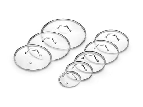 GLASS LID SET 14/18/20/24/26/28/30/32 CM – 8 PIECES - 1