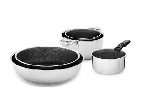 HANDLELESS 5-PCS MIXED COOKWARE SET WITH DETACHABLE HANDLE - 1