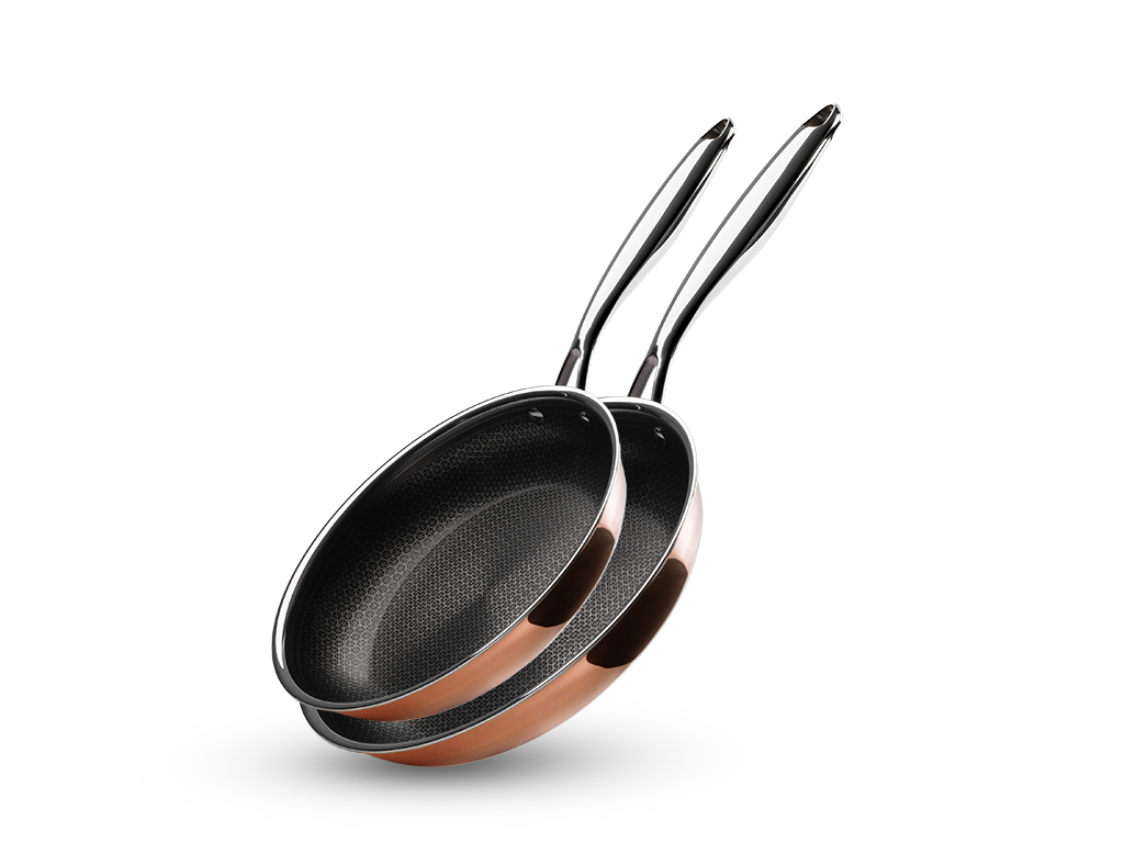 COPPER HYBRID NON-STICK FRYING PAN SET - 2 PCS - 1
