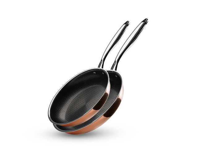 COPPER HYBRID NON-STICK FRYING PAN SET - 2 PCS - 1