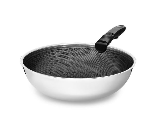 WOK WITH DETACHABLE HANDLE 30CM SET - 1