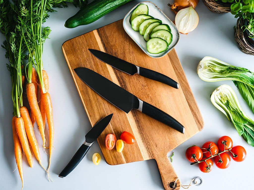 3-PCS SANTOKU-UTILITY-PARING KNIFE SET - 3